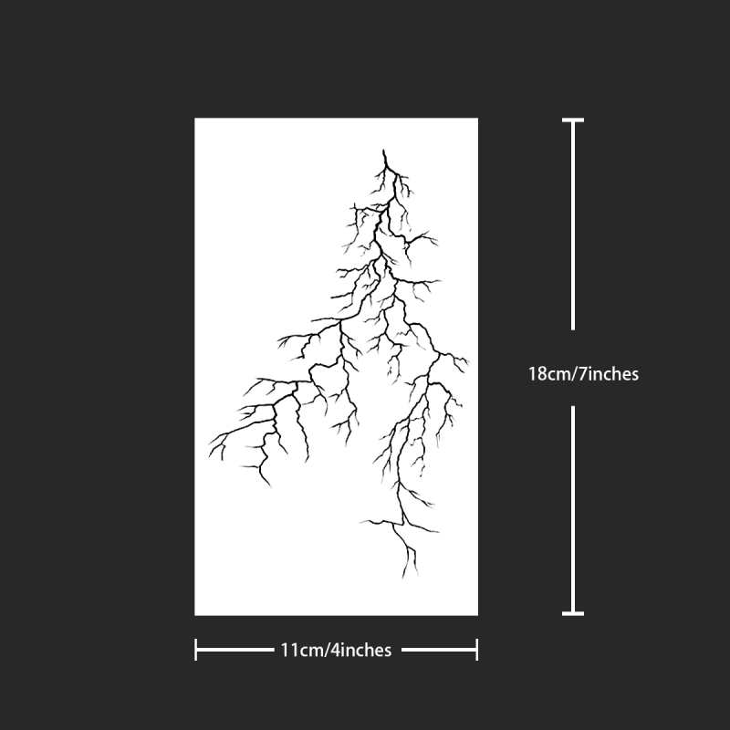Tatuagem temporária Raio/Tempestade - Dura até 15 dias na pele, à prova d'água