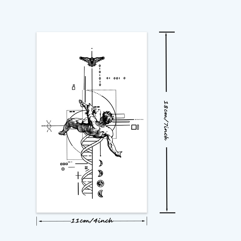 Tattoo temporária Anjo Caído – Estilo Minimalista