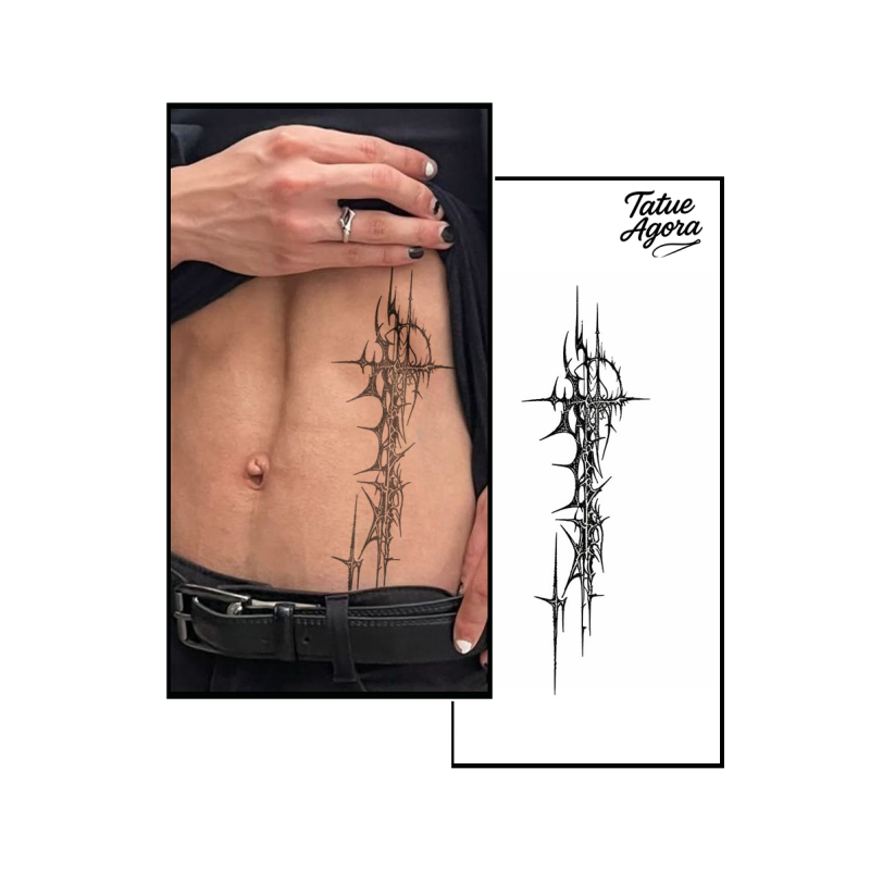 Cruz Sombria, Dark Gótica, Estilo Alternativo - Tatuagem temporária