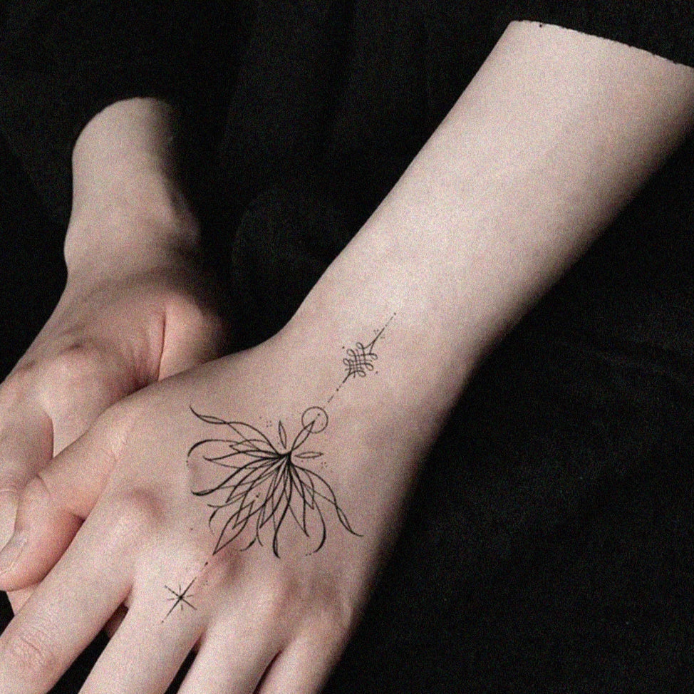 Flor do campo - Tatuagem temporária minimalista