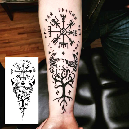 Tatuagem Temporária Símbolos Antigos – Impermeável, Realista e de Longa Duração