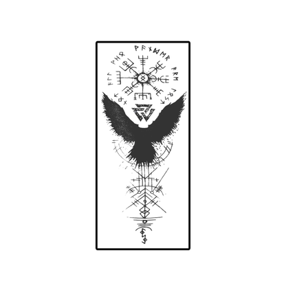 Asas da Noite, Corvo, Símbolos Místicos, Tatuagem Temporária Realista