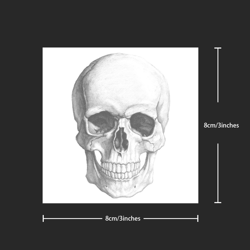 Tatuagem Temporária Caveira Realista – Tattoo Gótica Minimalista dura até 15 dias