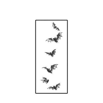Tatuagem Temporária Morcegos Noturnos – Tattoo Sombria Minimalista Realista à Prova d’Água dura até 15 dias