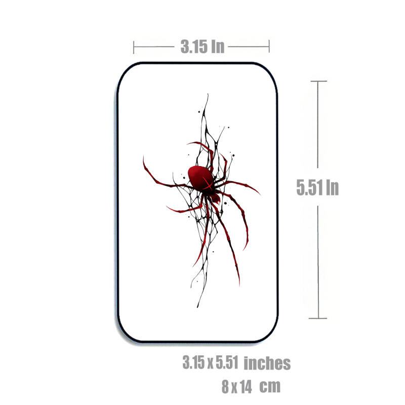 Tatuagem Temporária Aranha Vermelha Sombria – Tattoo Realista Misteriosa à Prova d’Água dura até 15 dias