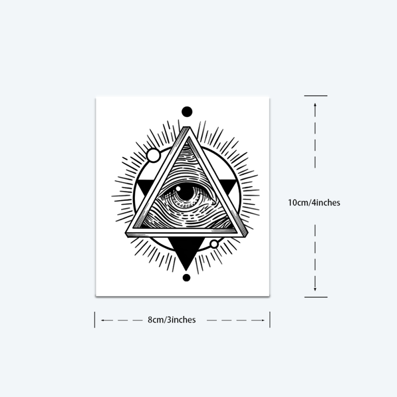 Tatuagem Temporária Olho que Tudo Vê – Tattoo Mística Geométrica Realista à Prova d’Água dura até 15 dias