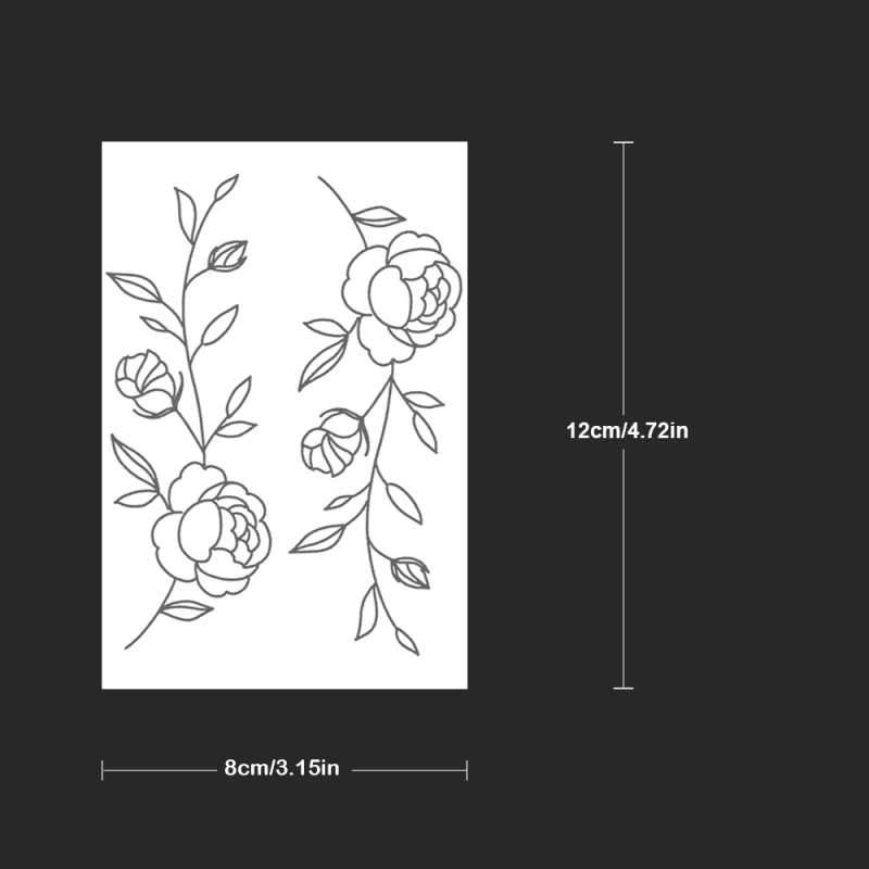 Tatuagem temporária de flor, dura até 15 dias. Nova tecnologia, adesivo mágico à prova d'água semipermanente.