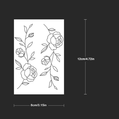 Tatuagem temporária de flor, dura até 15 dias. Nova tecnologia, adesivo mágico à prova d'água semipermanente.