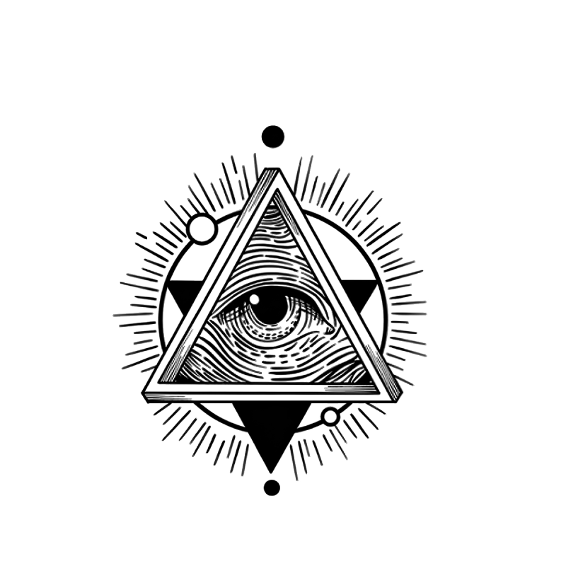 Tatuagem Temporária Olho que Tudo Vê – Tattoo Mística Geométrica Realista à Prova d’Água dura até 15 dias