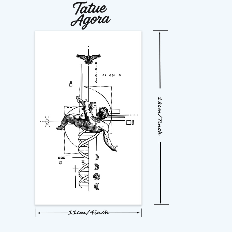 Tattoo temporária Anjo Caído – Estilo Minimalista