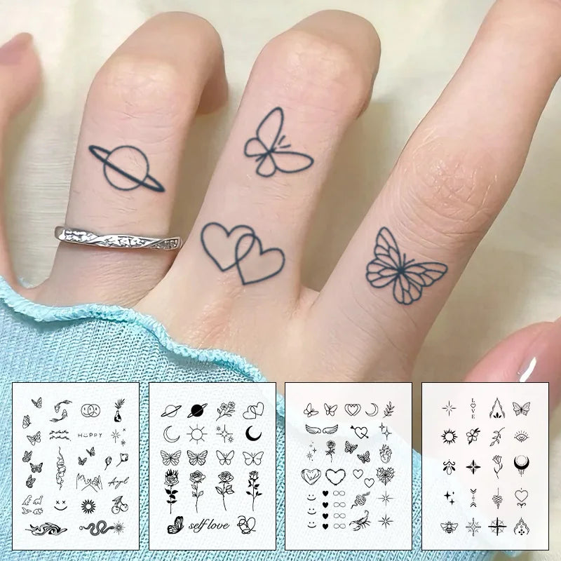 Kit p/ indecisos - 8 pacotes com tatuagens temporárias menores, duram até 15 dias na pele