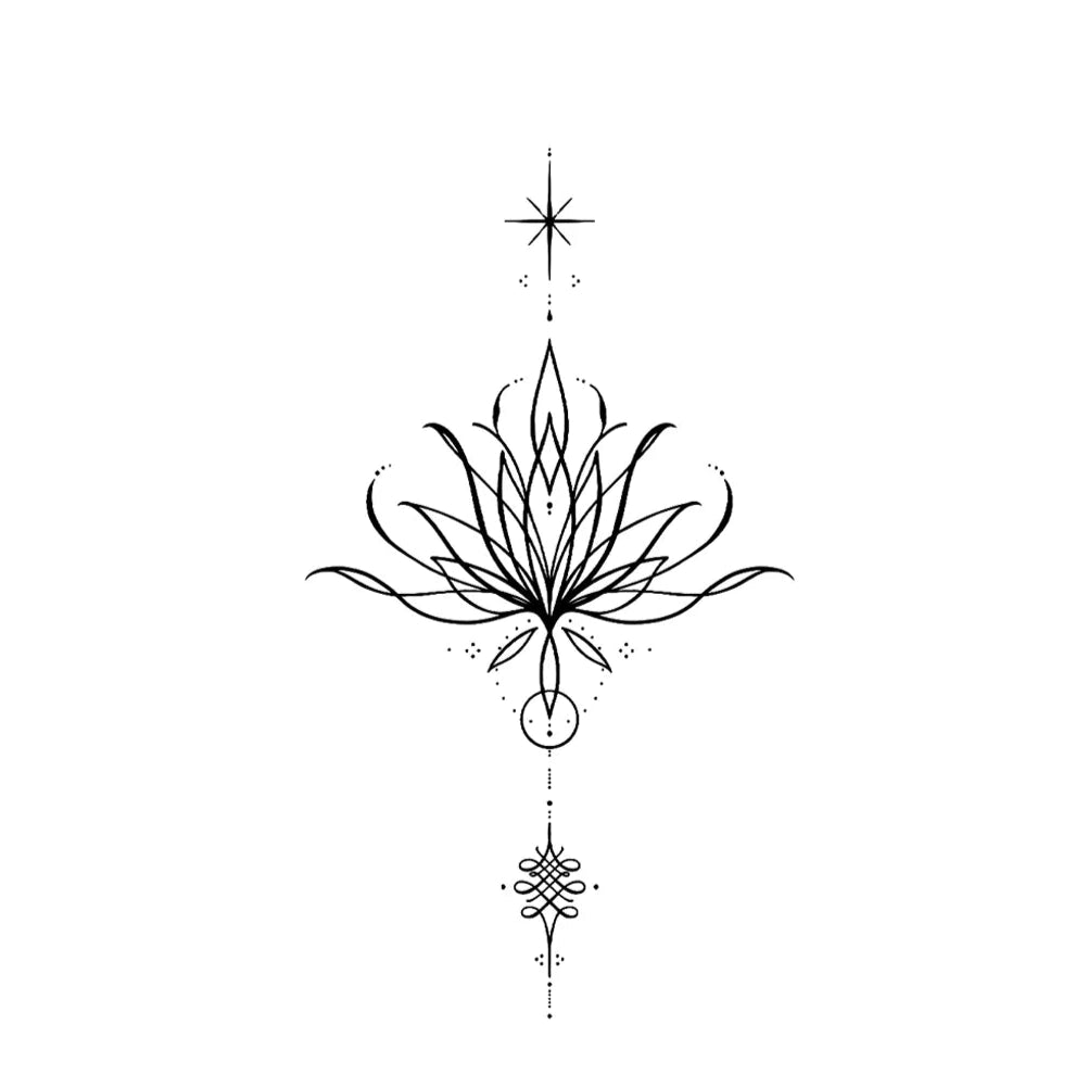 Flor do campo - Tatuagem temporária minimalista