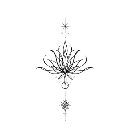 Flor do campo - Tatuagem temporária minimalista