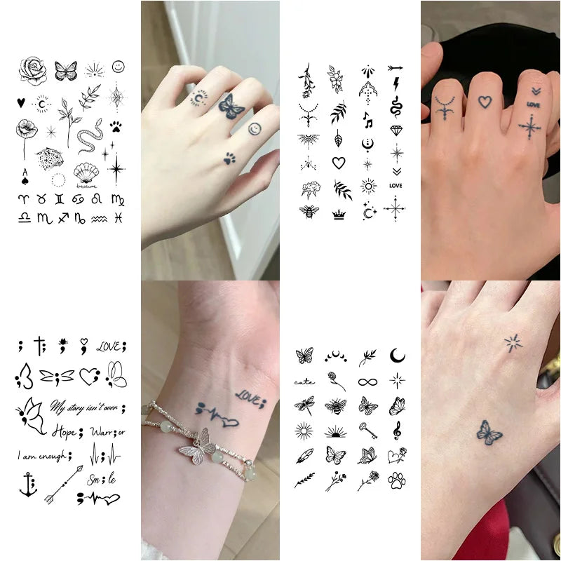 Kit p/ indecisos - 8 pacotes com tatuagens temporárias menores, duram até 15 dias na pele