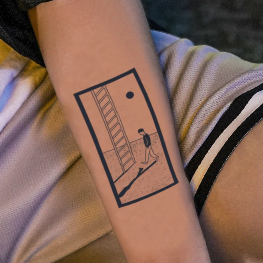 Tatuagem Temporária Sombra Abstrata de longa duração