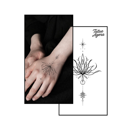 Flor do campo - Tatuagem temporária minimalista
