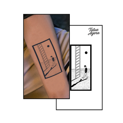 Tatuagem Temporária Sombra Abstrata de longa duração
