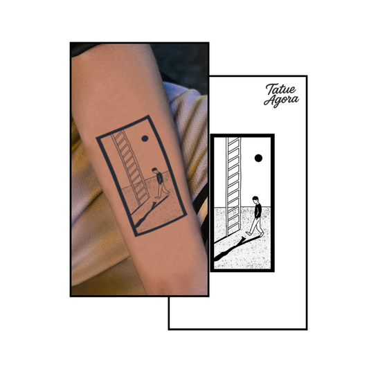 Tatuagem Temporária Sombra Abstrata de longa duração