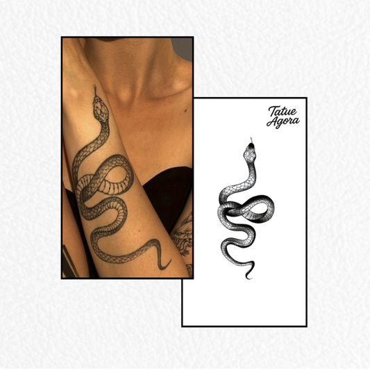 Tatuagem cobra - Tatuagem temporária que fica na pele até 15 dias sem desbotar