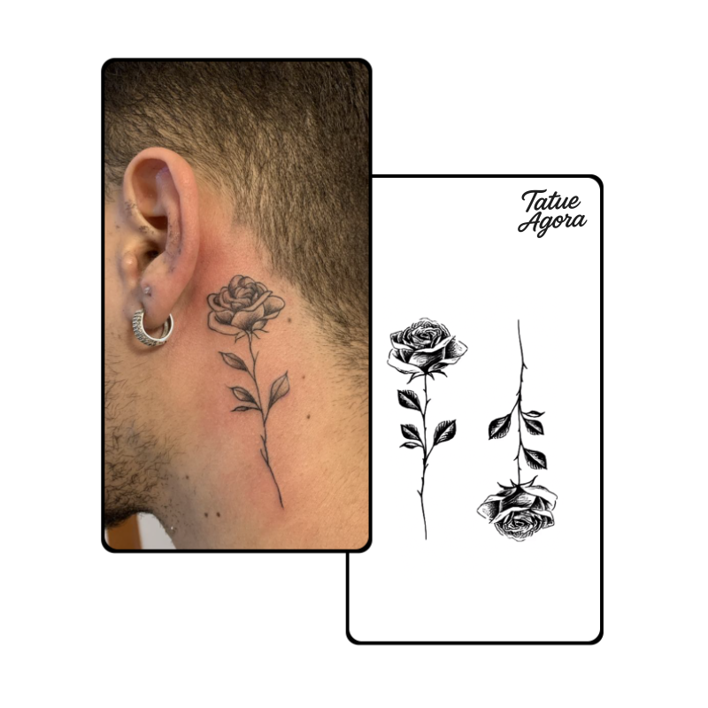 Arte de rosa Tatuagem Temporária - Até 15 dias na sua pele