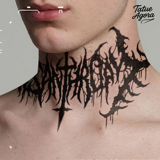Tatuagem Temporária Gótica – Cruz Sombria, Ervas Místicas, Estilo Sexy à Prova d’Água