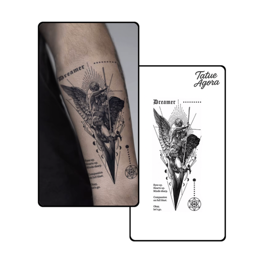 Tatuagem Temporária Dreamer — Semi Permanente, à Prova D’água e com Tecnologia Avançada (Dura até 15 dias)