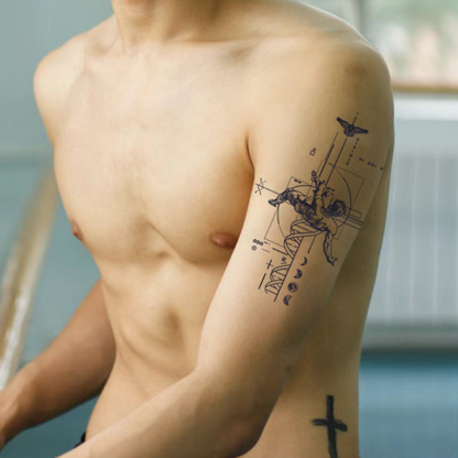 Tattoo temporária Anjo Caído – Estilo Minimalista