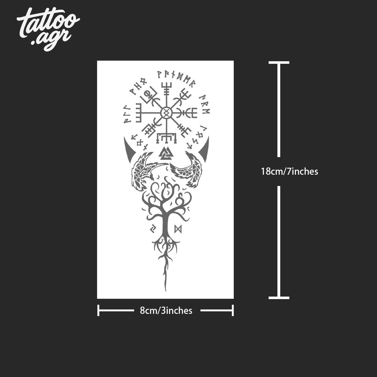 Tatuagem Temporária Símbolos Antigos – Impermeável, Realista e de Longa Duração