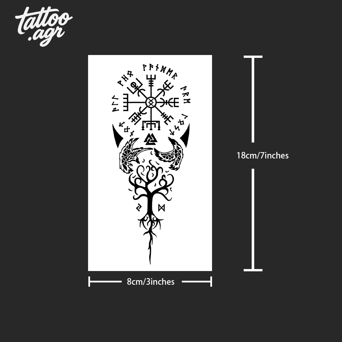 Tatuagem Temporária Símbolos Antigos – Impermeável, Realista e de Longa Duração