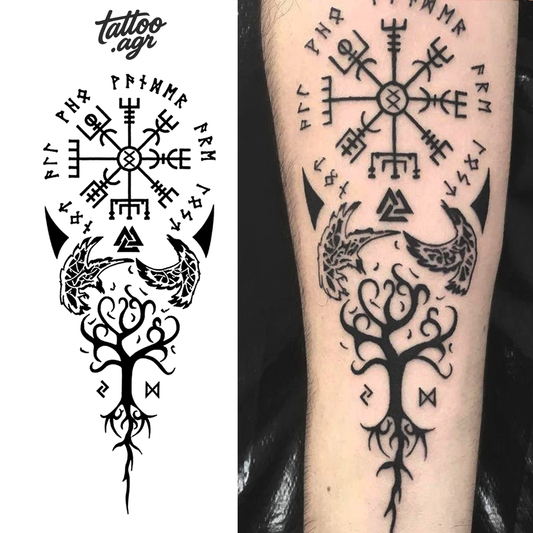 Tatuagem Temporária Símbolos Antigos – Impermeável, Realista e de Longa Duração
