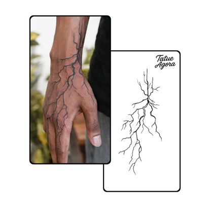 Tatuagem temporária - Relâmpago, Raio - Fica até 15 dias na pele