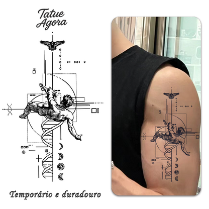 Tattoo temporária Anjo Caído – Estilo Minimalista