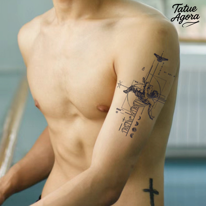 Tattoo temporária Anjo Caído – Estilo Minimalista